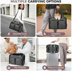 Dog, Cat Carrier for Pets Up to 15 Lbs, Airline Approved Collapsible Soft-Sided - Image 6