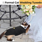 DENTRUN Cat Tuxedo Outfit, Sphynx Cat Costume Formal Suit - Image 6