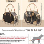 Fashion Dog Carrier PU Leather Dog Handbag Dog Purse Cat Tote Bag Pet Cat Dog - Image 2
