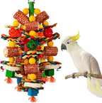 Bird Toys, Parrot Toys for Large Birds, Natural Corn cob and Loofah Slices Bird by YIXUND