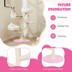 Tangkula 48.5 Inch Cute Cat Tree, 2 Padded Perches, 2 Platforms, Ice - Image 7