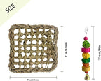 Bird Seagrass Mat, Natural Sea-Weed Woven Parrot Hammock Swing Mats Birds - Image 3