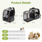 Lekebobor Cat Carrier Backpack, Expandable Pet Carrier - Image 2