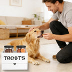 Dog Treat Jar for Countertop, 9.8 * 5.1 * 6'' 2 Layer Dog Treat Container - Image 5