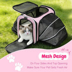 Double Expandable Cat Carrier, Airline Approved Soft-Sided Pet Travel Carrier - Image 7