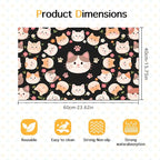 Cat Feeding Mat 24x16 inch Black Kitten Print Pet Bowl Placemat Non Slip Floor - Image 6