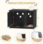 Cat Litter Box Enclosure, Hidden Litter Box Cabinet Furniture - Image 7