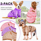3 Pack Dog Sweaters for Small Dogs Girl Boy Winter Fleece Clothes Warm Soft Dog - Image 6