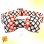 Dog Collar, Bow Dog Collar Beige Plaid Pet Collar Cute Pet Bow Soft Girl or Boy - Image 3
