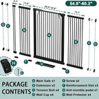 Fairy Baby 40.5" Extra Tall Baby Gate No Drill, 54.8"-60.2" Extra Wide Dog Pet - Image 2