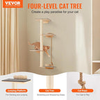 VEVOR 4 Tiers Tall Cat Wall Furniture Set - Image 3