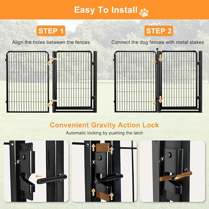 Dog Fence Outdoor Pens Outside, Portable Dog Play Pen 40" H 20 Panels Pet - Image 7