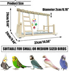 PINVNBY Bird Playground Parrot Playstand Birds Play Stand Wood Exercise Perch - Image 7
