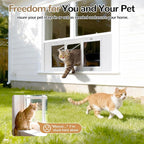 Cat Door for Window, Fits 31"-36" Width Windows, Quick-Fit Pet Door Window - Image 7