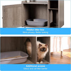 Hey-brother Cat Tree with XL Litter Box Enclosure, All-in-one Cat Tower - Image 7