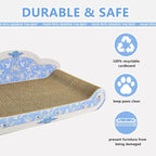 Luxury Cardboard Cat Scratcher Sofa Bed, Couch Shaped Cat Scratching Board - Image 3