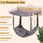 JSPYFITS Wooden Cat Wall Hammock, 18.9 x 12.6 Inch Double Layer Cat Furniture - Image 4