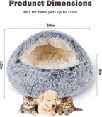 Cat Bed for Indoor Cats, Calming Cozy Cave - Image 2
