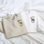 VIOLAVA Custom Cat Embroidered Christmas Sweatshirt – Personalized Pet Name - Image 3