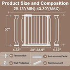 WAOWAO Baby Gate 29.13-43.3" Extra Wide Pressure Mounted Walk Through Swing - Image 2