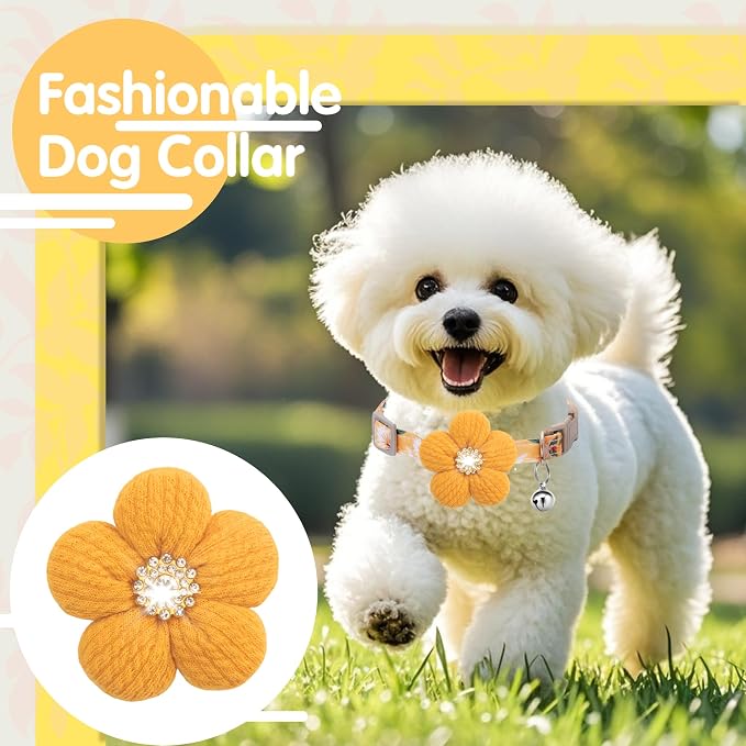 Medium Dog Collar with Flower, Dog Collars - Image 3