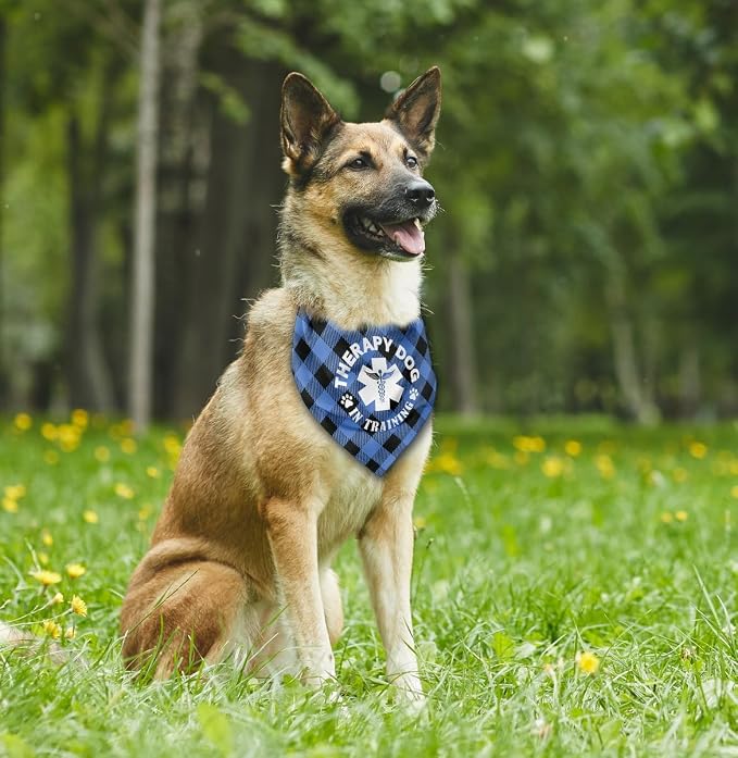 Dog Bandana, Therapy Dog Please Pet Me with, Dogs Scarf Classical Printing - Image 4