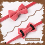Sliverdew 2 Pcs Velvet Cat Bow Tie Collar Breakaway Cat Collar - Image 5