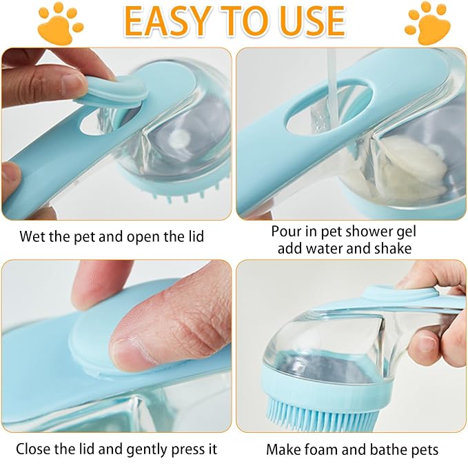 7 PCS Pet Bath Brush Set, Dog Bath Brush - Image 6