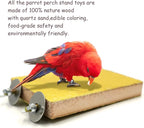 6 Pcs Bird Perch Stand Toy, Wood Parrot Stand Platform Colorful Sand Paw - Image 2