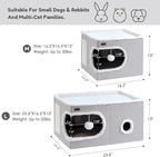 Cat Bed for Indoor Cats Cube House, Covered Cat Cave Beds & Furniture - Image 2