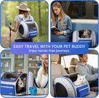 Cat and Dog Backpack Carrier, Foldable Breathable Pet Carrier Backpack - Image 6