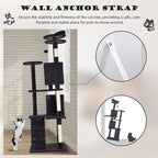 Heavy Duty Cat Tree Tower, Cat Condo, Hanging Ball, Dark Grey - Image 3