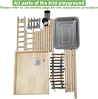 Hamiledyi 4 Layers Large Bird Playground 32" H Pet Parrot Playstand Gym Perch - Image 5