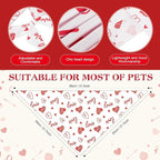 Weewooday 50 Pcs Valentine's Day Dog Bandanas Bulk - Image 3