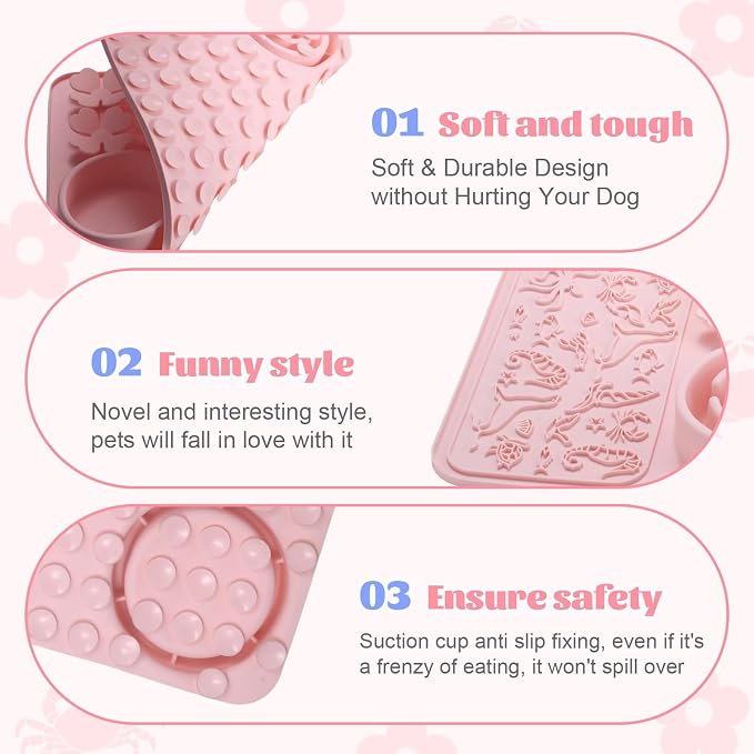 Silicone Lick Mat for Dogs & Cats – Slow Feeder Dog Bowl, Non-Slip Licking Mat - Image 4