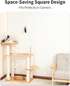 Wood Cat Tree for Large Cats, Modern Cat Tree Tower - Image 3