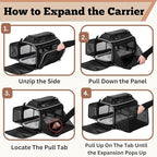 Airline Approved Top-Expanding Pet Carrier on Wheels- Extra Spacious Soft Lined - Image 7
