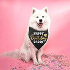 Happy Birthday Daddy Dog Bandana Black Puppy Bandanas Birthday Decorations - Image 6