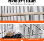VEVOR 30 Inch Flight Bird Cage, Stackable Bird Cage Parakeet Cage - Image 6