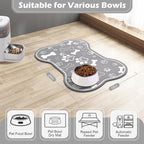 Dog Cat Food Mat, Rapid Absorbent Pet Feeding Mat, Bone Shaped Dog Placemat - Image 6