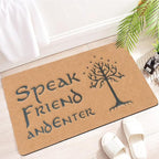 Coir Door Mat Outside Entrance, Speak Friend and Enter Funny Doormat, - Image 3