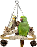 Large Bird Swing for Cage with Chew Toys, 3 Sisal-Wrapped Bird Perches & Stable by Jevnd