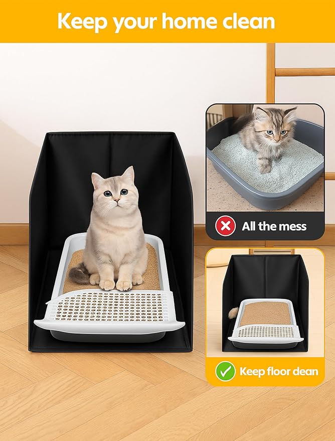 Waterproof Cat Litter Box Enclosure Splash Guard - Image 7