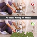 Dog Food Mat, Absorbent Water Bowl Mats Cat Pet Feeding Placemats Dark Green 17 - Image 5