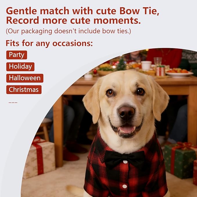 Koneseve Dog Shirt Pet Plaid Clothes T-Shirt Sweater Matching Breathable - Image 5