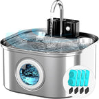 Wireless Cat Water Fountain Stainless Steel by Lawfery