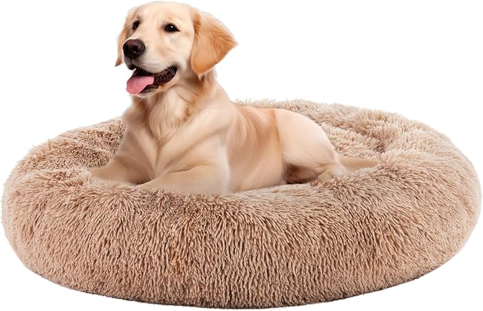 Sweetcrispy Donut Dog Bed, Large Round Calming Cat Bed by Sweetcrispy