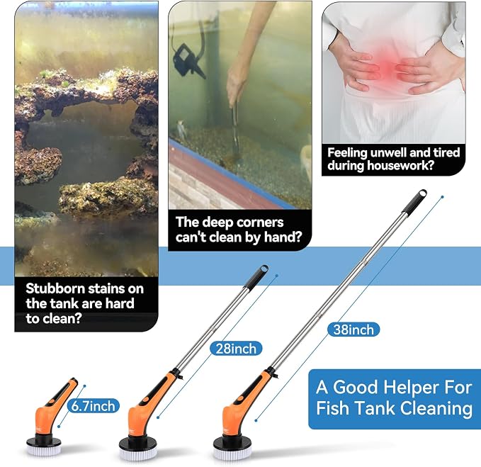 hygger IPX8 Electric Aquarium Cleaning Brushes, Rechargeable Cleaner Tools Kit - Image 2