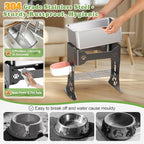 3 Gallon Elevated Large Dog Water Bowl, 3 Height Adjustable Stainless Steel - Image 5