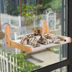 Cat Window Perch with Wooden Frame – Aloxina Foldable Cat Hammock Bed - Image 8